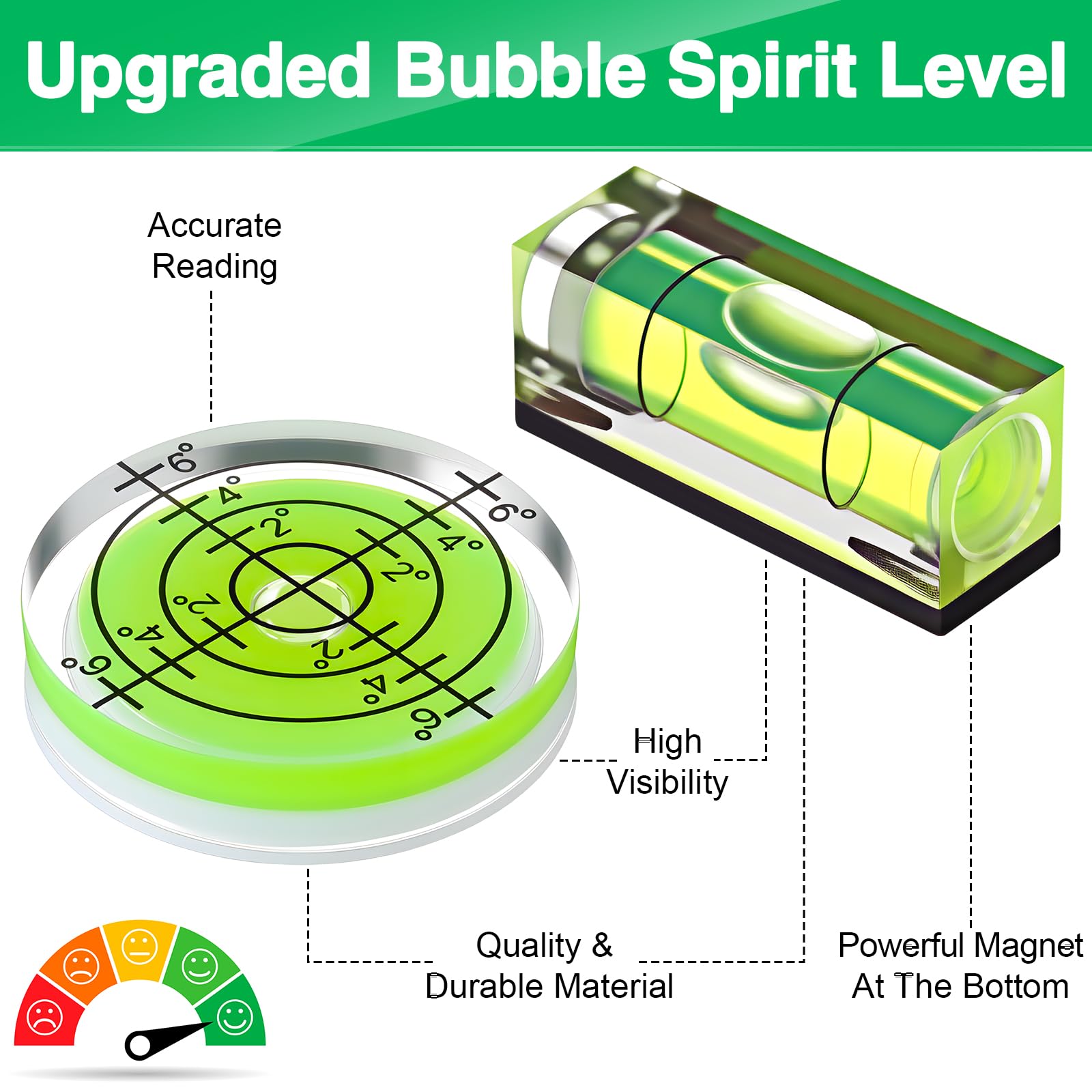 Dreyoo Bubble Levels - 9 Pcs Magnetic Levels -3