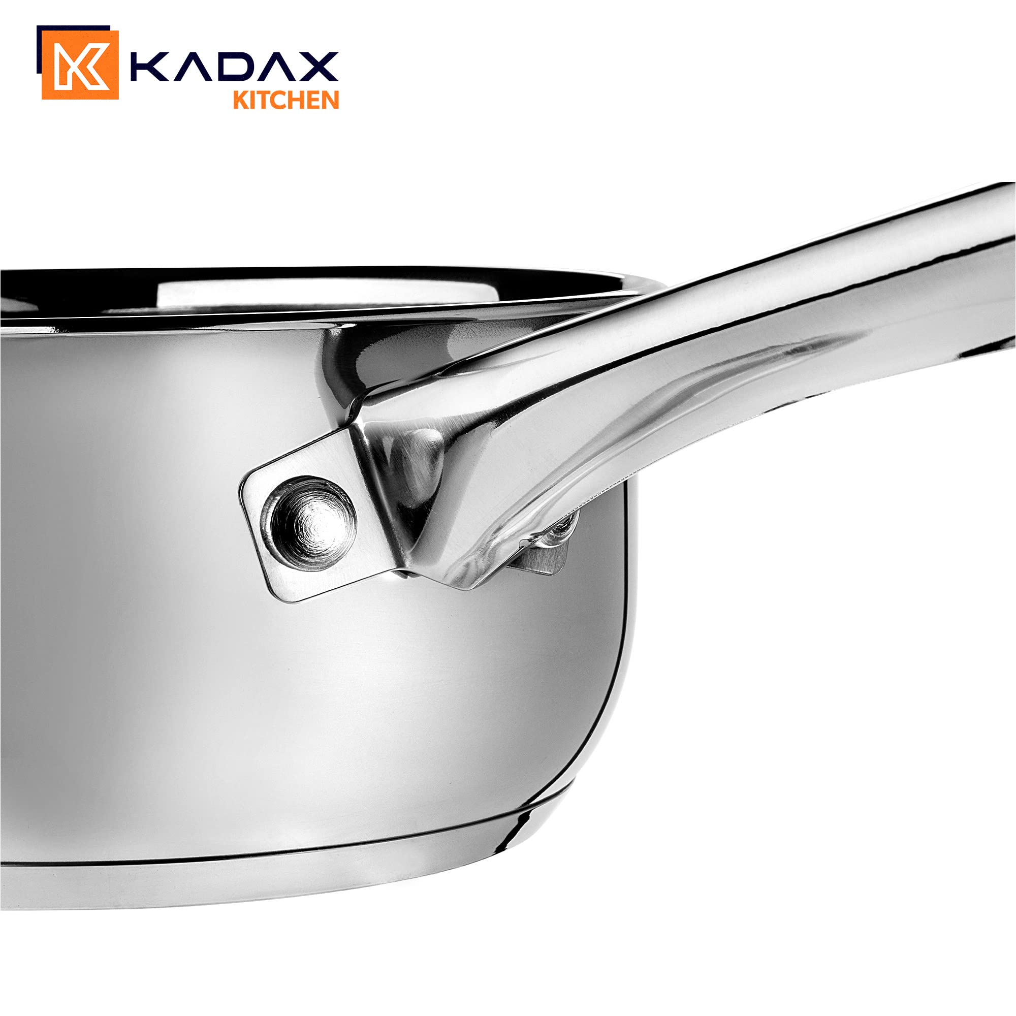 Marmite Haute Inox 1,2 L KADAX Avec Couvercle Verre – Poignée Confort, Induction, Anti-Débordement