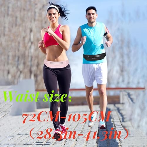 Miniatura 2 de Cangurera delgada con 3 bolsillos separados para mujeres y hombres, riñonera reflectante para correr, correr, caminar, ciclismo, campamento,