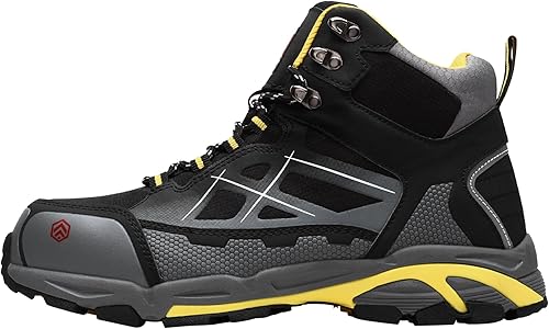 Miniatura 3 de LARNMERN - Botas de seguridad con puntera de acero para hombre, protección al aire libre, ideales como calzado industrial y botas para la