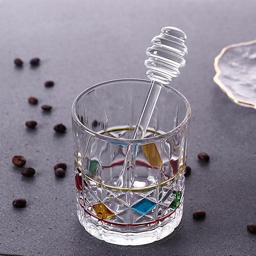 Miniatura 4 de Leadigol Agitador de miel de vidrio para cocina, mango largo, peine de miel, dispensador de miel, cuchara para tarro de miel (vidrio)
