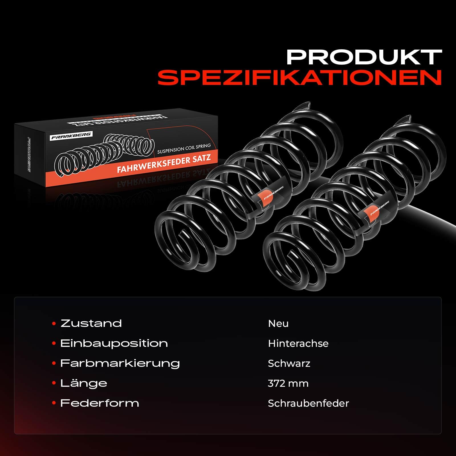 Frankberg 2x Ressort de suspension Remplacer# RC5885,8200357085 | Compatible avec M.e.g.a.n.e II Break KM0/1 1.6 16V 1.6 1.5 dCi 1.4 1.9 dCi 1.6 16V Hi-Flex 2.0 2.0 dCi 2003-2009