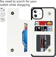 Vista 14 de Cavor for iPhone 11 Wallet Case with Card Slots Holder,Premium PU Leather Kickstand Feature Case [Wrist Strap] Double Magnetic Clasp Shockproof Flip