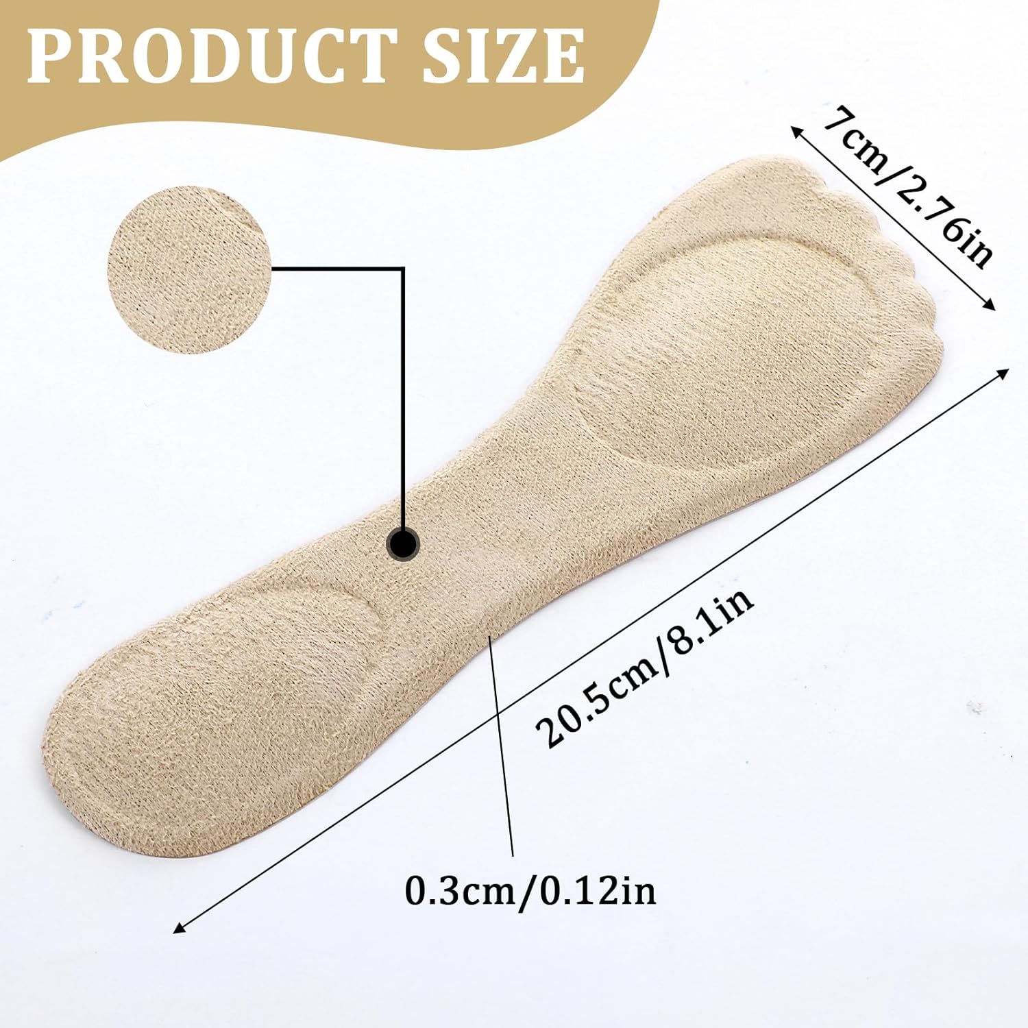 2 Pairs High Heel Insoles for Women, Non-Slip High Heel Comfort Pads Adhesive Gel Cushion Insoles for Sandal Flats Boots Dress Shoes (Beige, Black) - Image 2