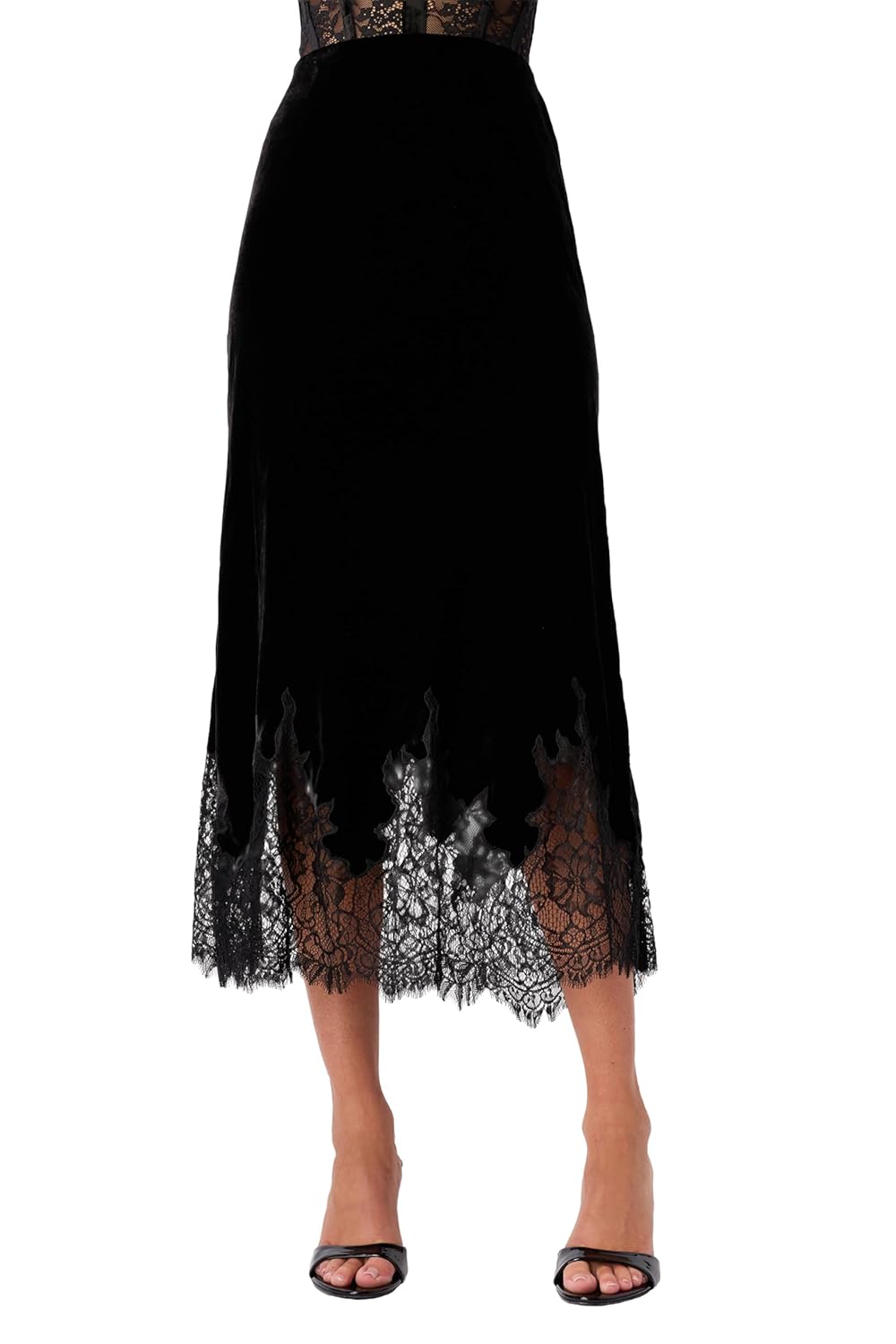 Cami NYC Womens Georgiana Velvet Midi Skirt
