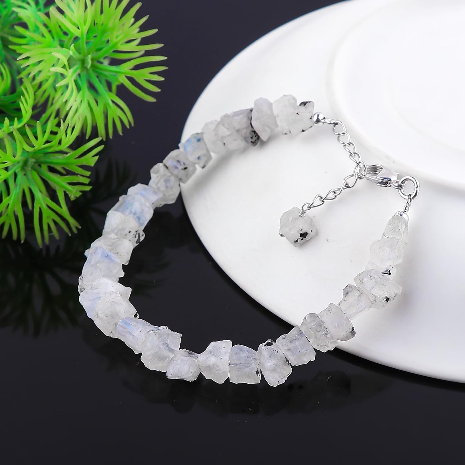 Genuine Raw Gemstone Bracelet, Handmade Bohemian Jewelry, Rough Stone Gold Plated Bracelet, Chakra & Healing Crystals, Christmas Gift for Her (Size.7+1inch)