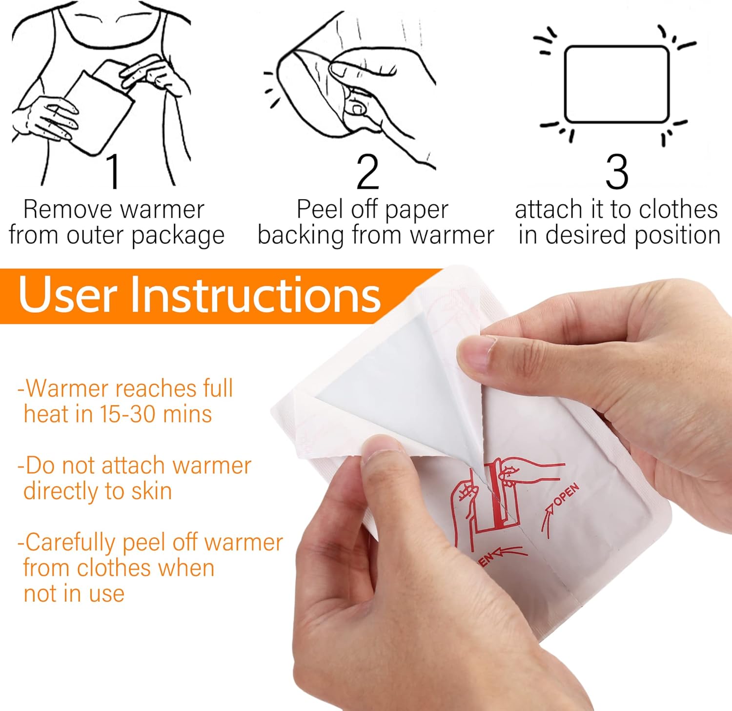 Body Warmers - Long Lasting, Safe Natural Odorless, Air Activated Warmers - Up to 12 Hours of Heat - Disposable Heating Pad for Warmth and Pain Relief