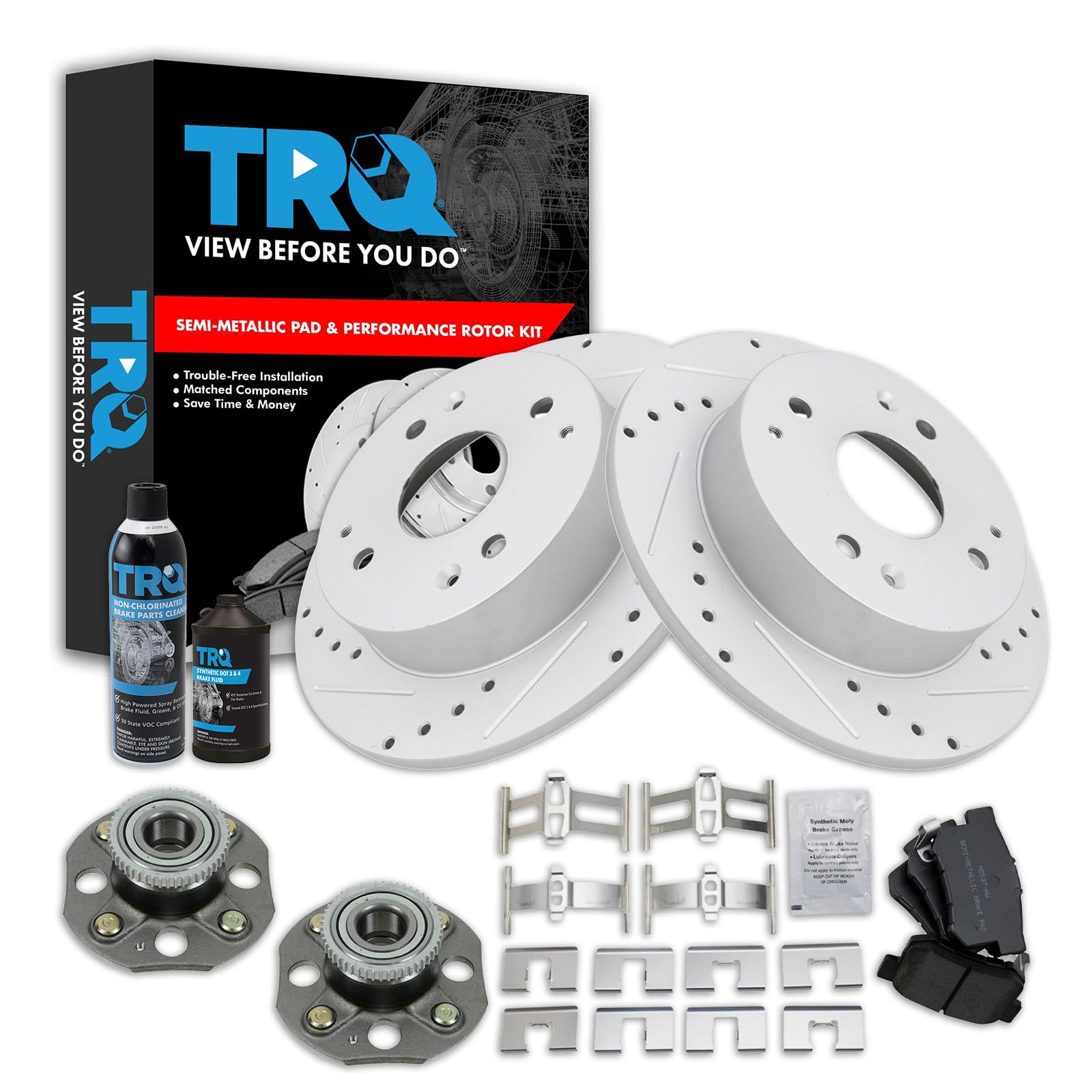 TRQ Performance Rear Brake Pad &amp; Rotor Kit