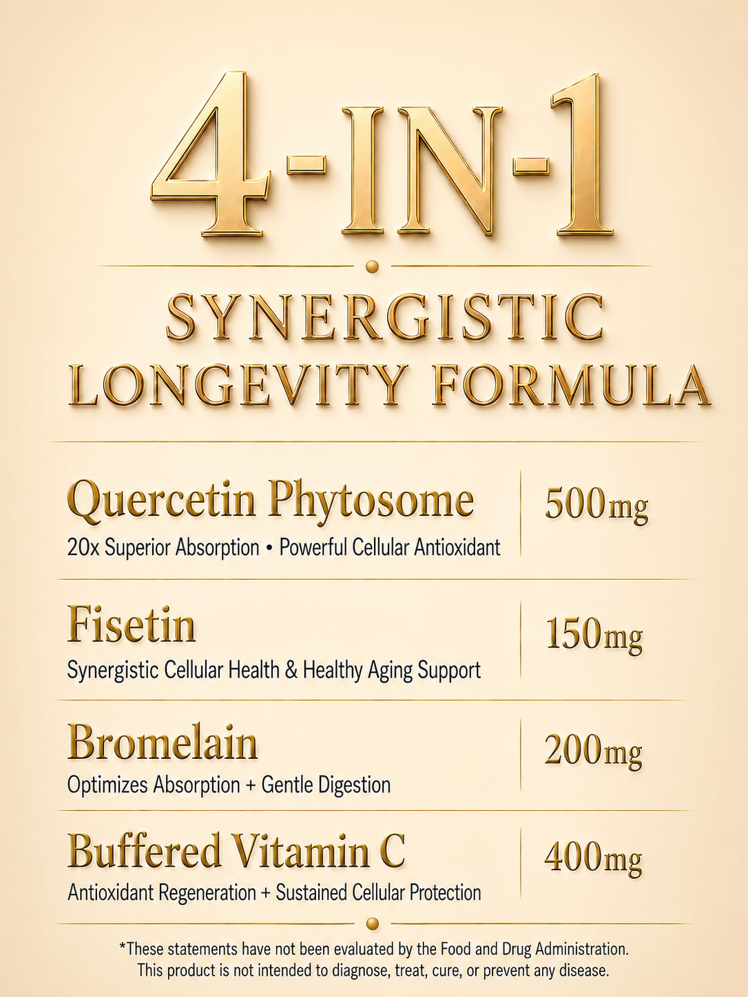 Quercetin Phytosome 500mg 4-in-1 Formula Fisetin Bromelain VIT C 60 Count — Amazon image 5