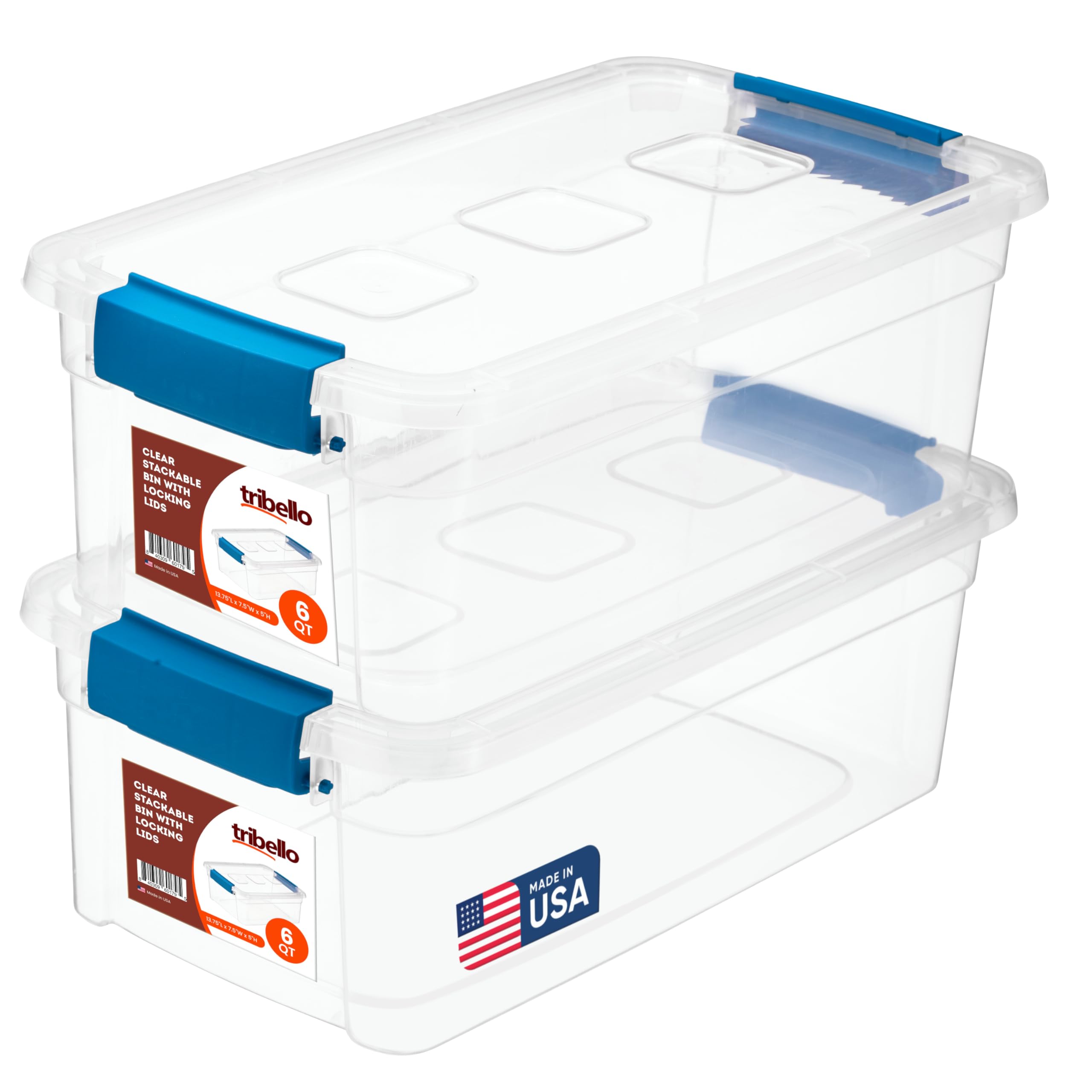 Amazon.com - Tribello Clear Plastic Storage Bins with Lids