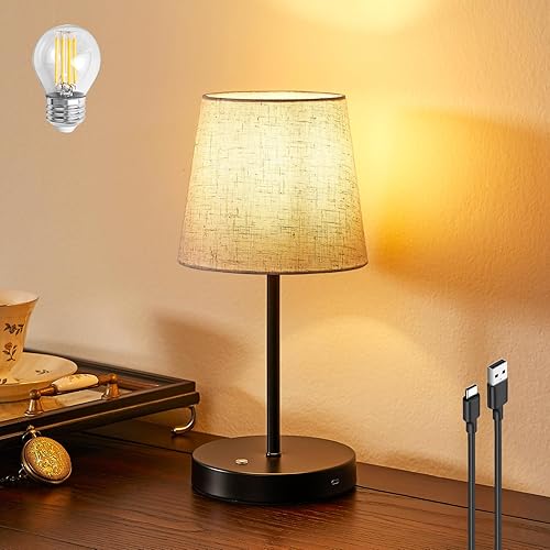 Miniatura 8 de BOHON Lámpara de mesa inalámbrica recargable, lámpara integrada de 5200 mAh, lámpara LED de noche de noche, atenuación continua al tacto, lámparas