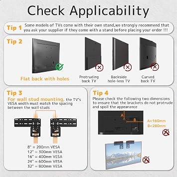 Ultra Slim TV Mount Slim Fit Wall Mount for 43-85 2021 Samsung Neo QLED Q SeriesTV Crystal UHD TV Frame TV Max Load Capacity 132lbs VESA 1700x800