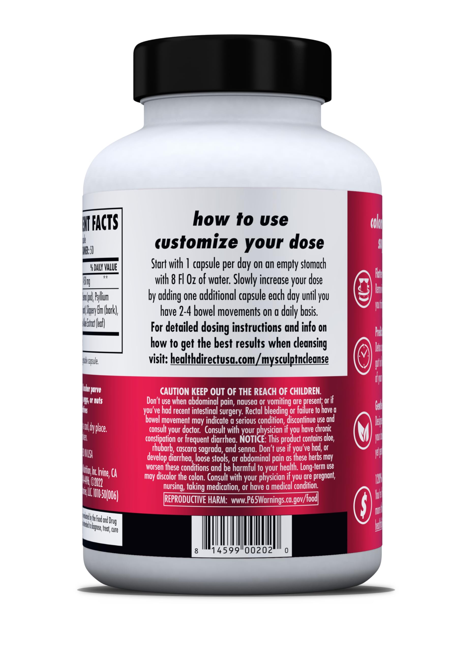 HEALTH DIRECT Sculpt n' Cleanse Herbal Colon and Gut Cleanse, 50 Capsules — Amazon image 7