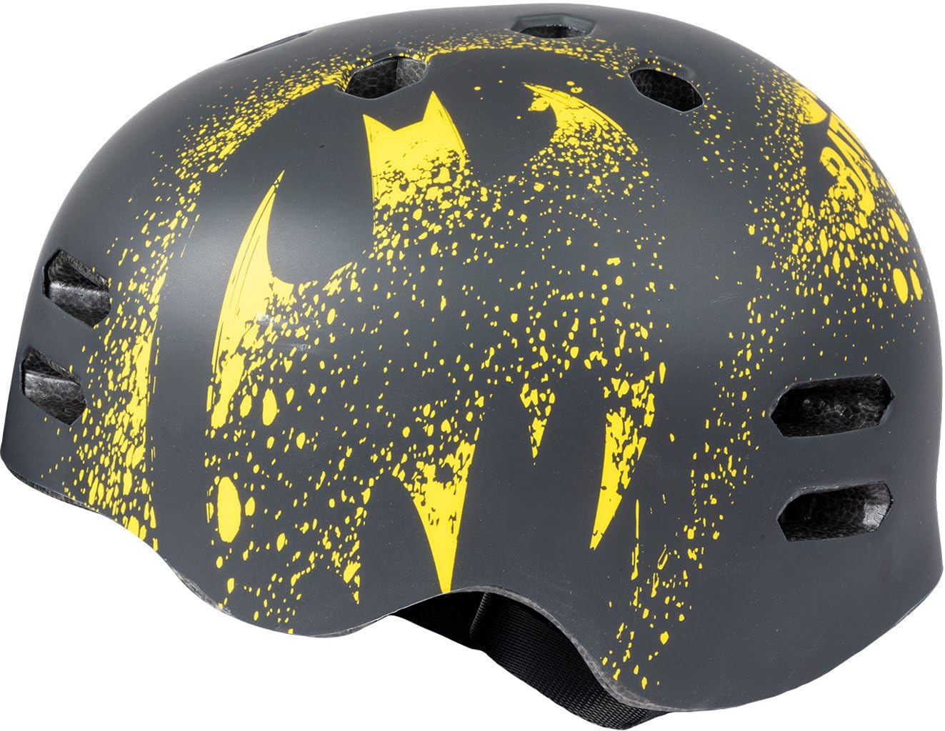 Casque de Ville pour Enfants, Super héros, vélo Batman, 55-58 cm (Taille M), Protection Noire et Jaune