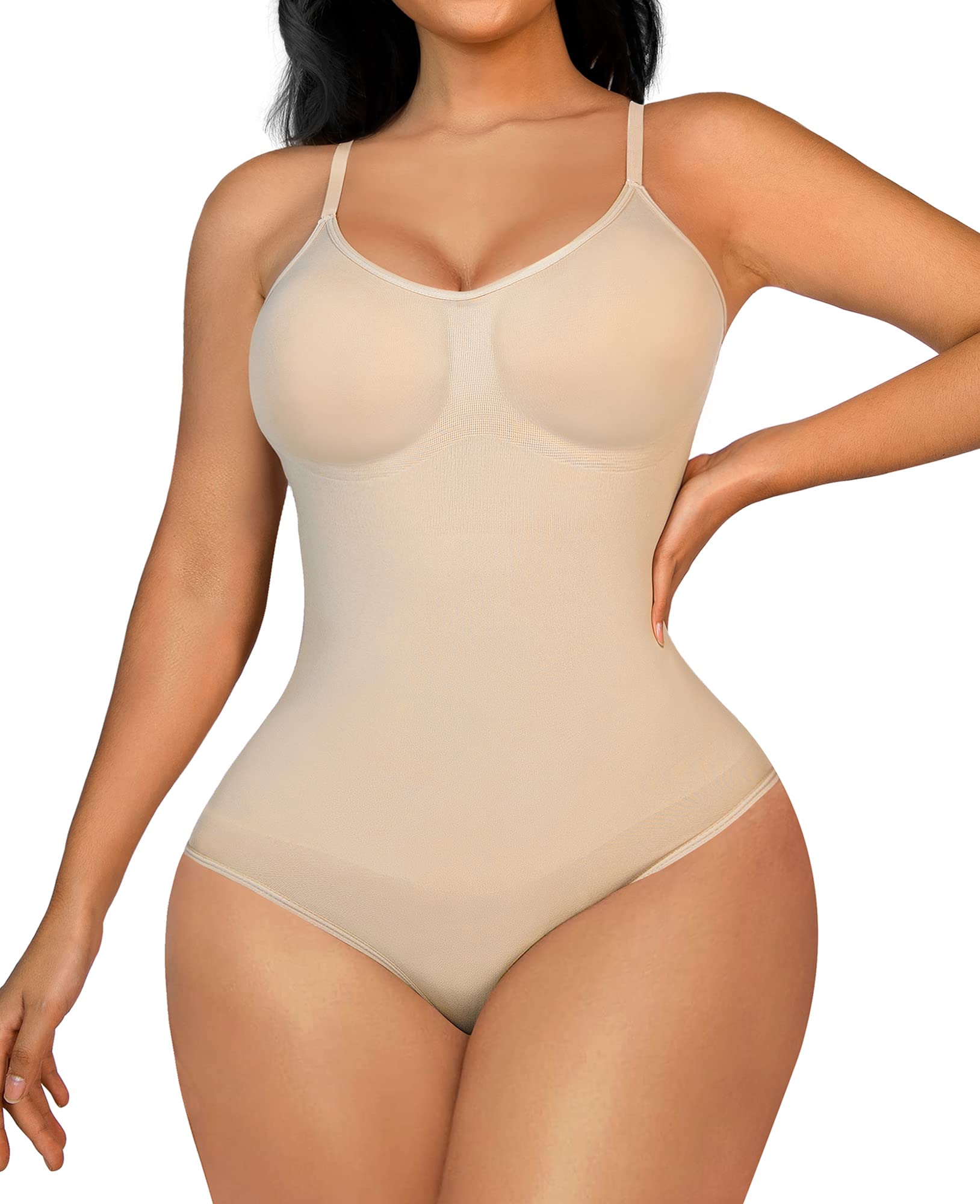Yefecy Bodysuit Shapewear for Women Tummy Control Thong Low Back Body