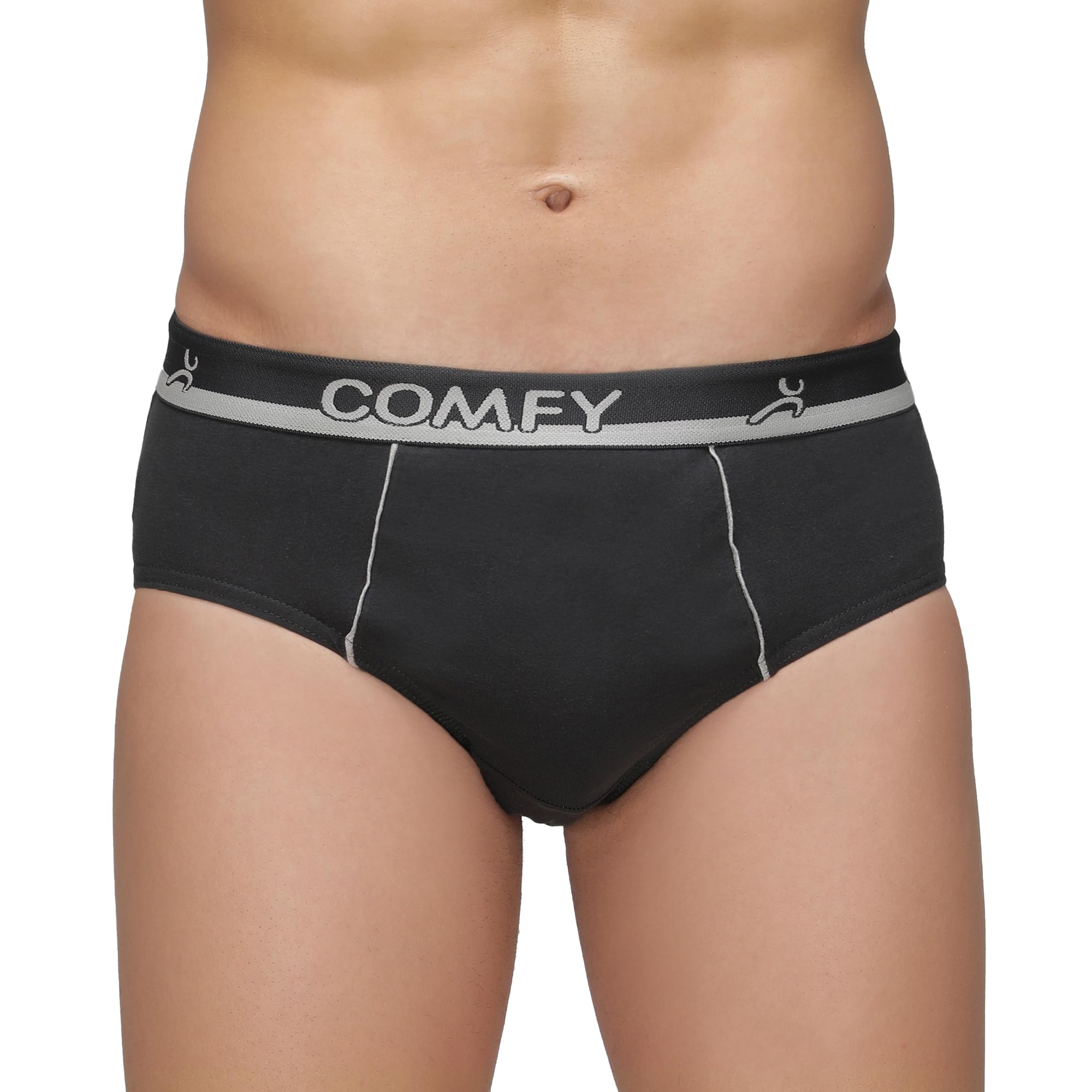 Amul Comfy Men's Plain Cotton Multicolour Brief Pack of 5 Innerwear (Colours May Vary) 2