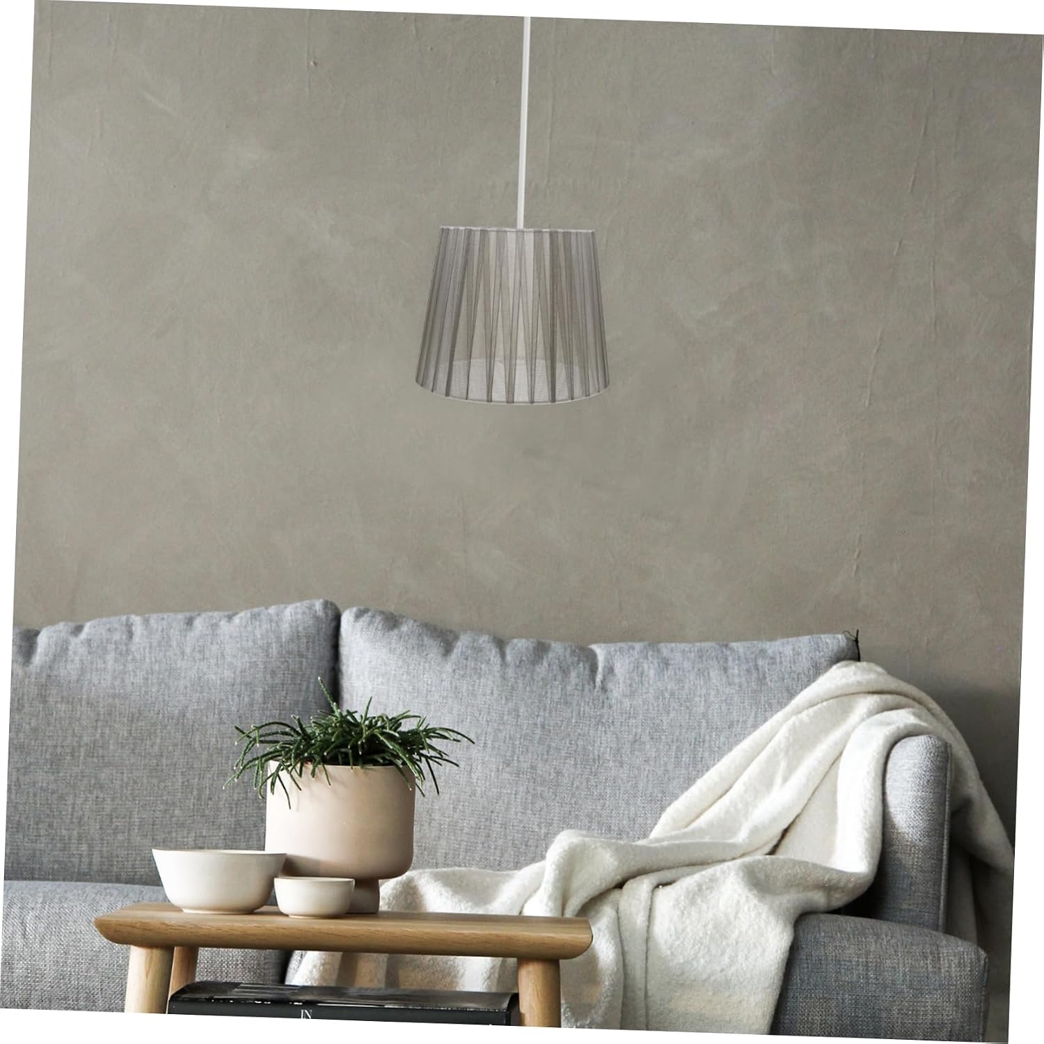 Farmhouse Drum Lampshade for Table and Floor Lamps Decorative Light Cover Softens Brightness Versatile Home Hotel Use for Bedrooms Living Rooms More Gray