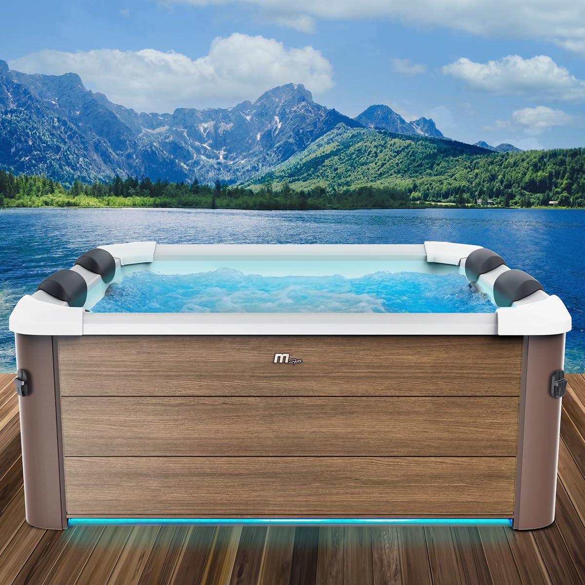 BRAST Whirlpool OSLO Amber – Außenwhirlpool mit Fester Außenwand