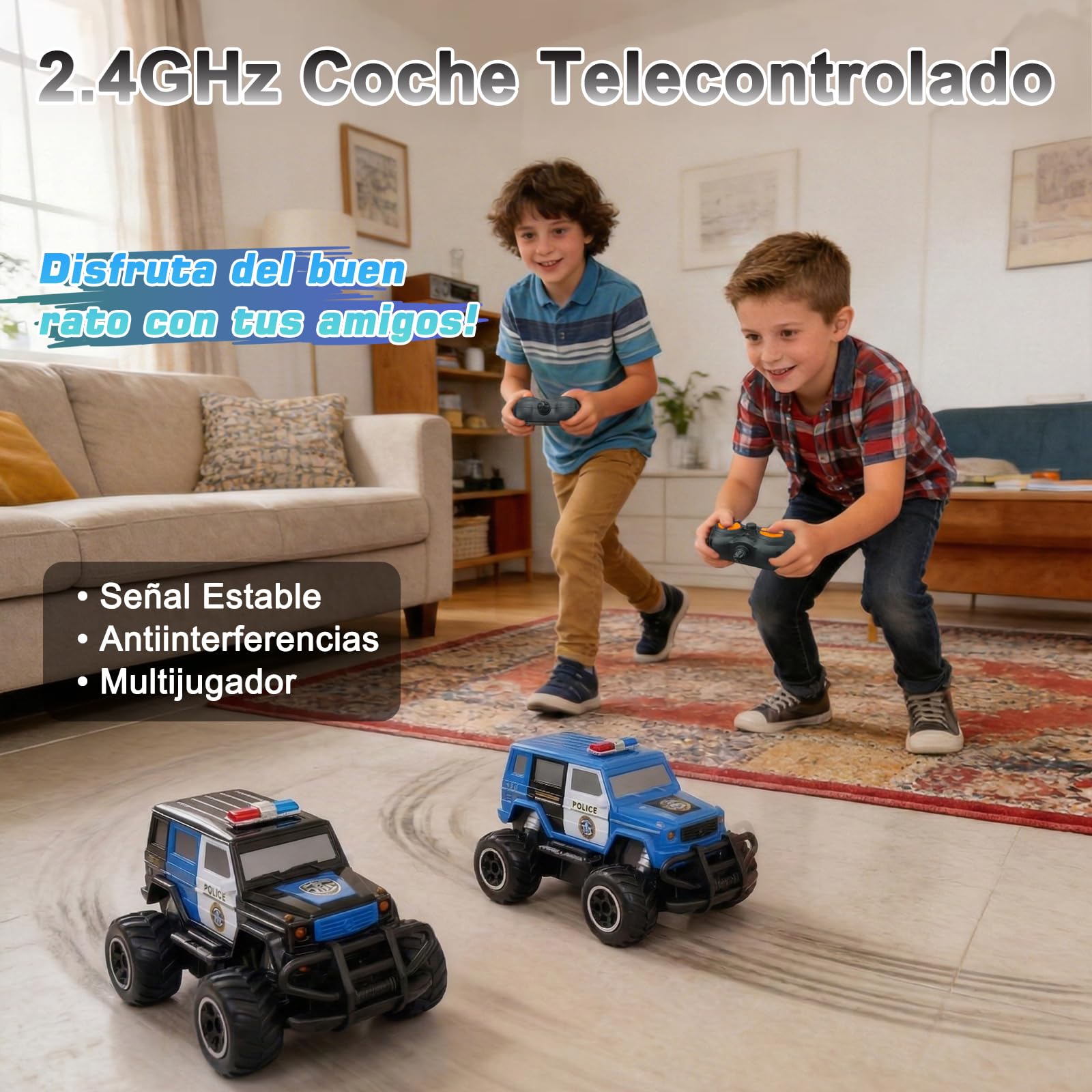 Pup Go Coche Teledirigido para Niños 3+ Años, Niños, Rápido RC Coche de Juguete, Coche Radiocontrol Coche de Policía Niña, Radio Control de Coches Juegos Regalos Cumpleaños