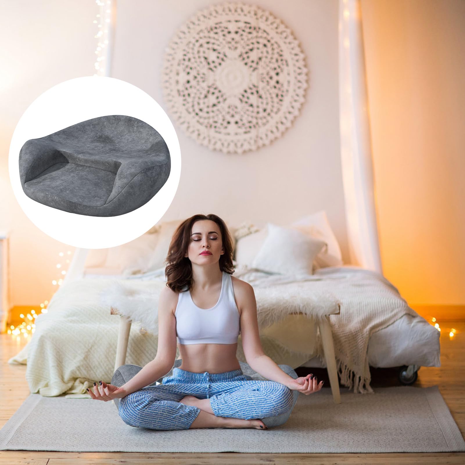 Yoga Kissen Memory Foam Stützmatte | Sitzkissen Für Erwachsene Meditationsmatte für Fitness, Übung, Büro, Studio, Raum, Reise, Outdoor, Erwachsene und