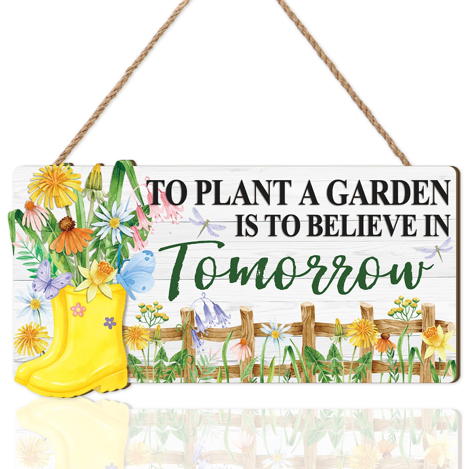 ANHUIB To Plant A Garden Wooden Sign Funny Garden Sign Plaques for Outside Farmhouse Gardening Sign Outdoor Gardeners Women Present Outdoor Decoration for Home Yard Porch Gardening Gifts for Women Men โ image 1