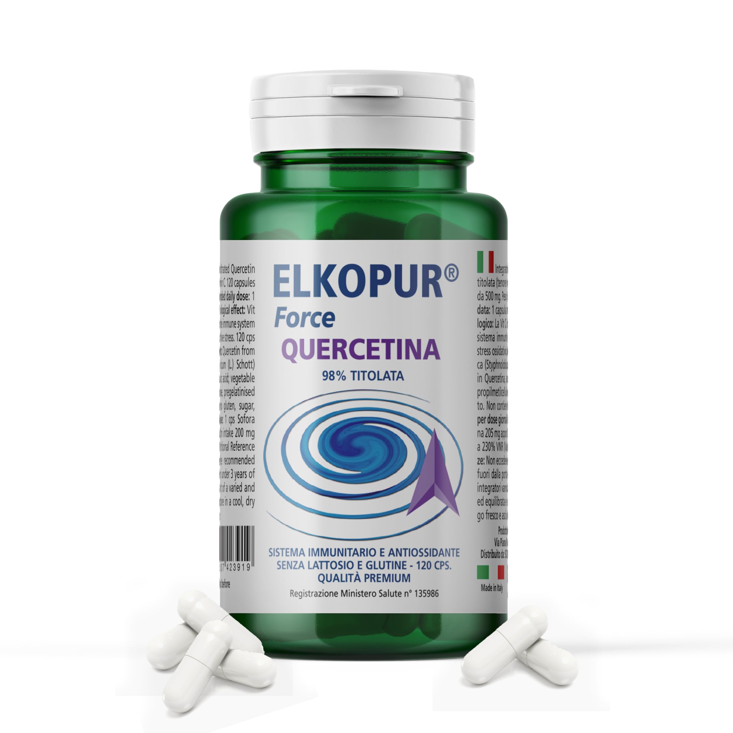 SCEN Quercetina con Vitamina C – 120 Capsule – Titolata 98% – Made in Italy