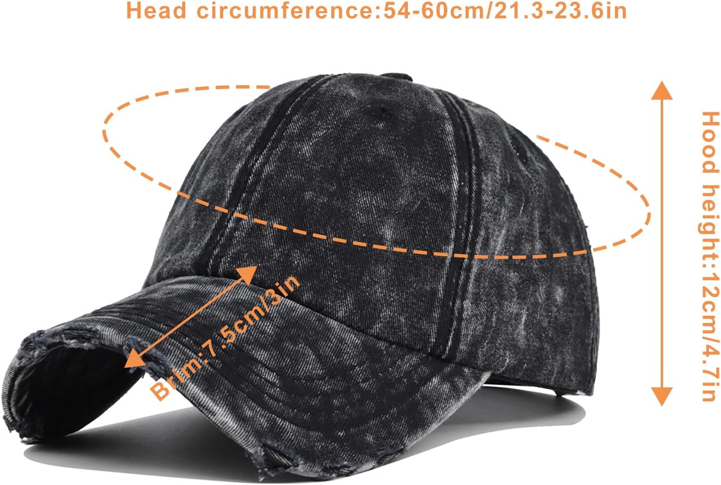 XYIYI Vintage Washed Distressed Baseball Cap Adjustable Cotton Dad Hat for Women Men - Image 7