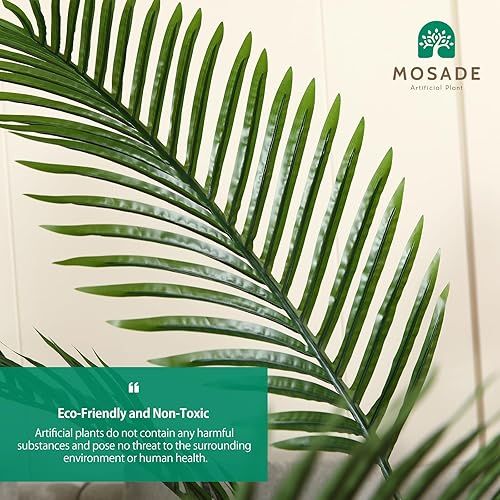 Miniatura 3 de MOSADE Palmera artificial areca de 4.5 pies, planta de palma tropical falsa y canasta de hierba marina hecha a mano, perfecta para decoración de