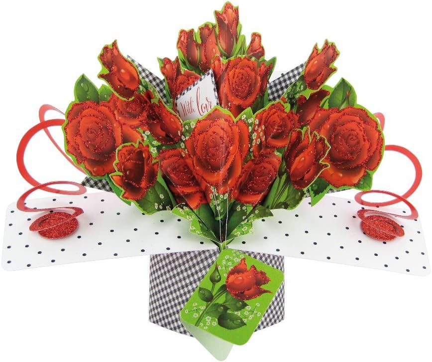 Roses with Love Pop-Up Greeting Card Original Second Nature 3D Pop Up Cards