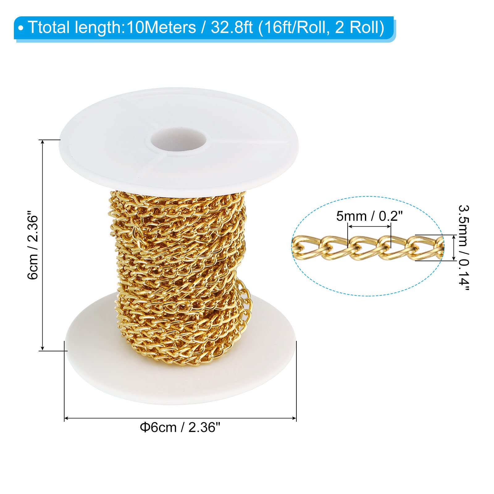 PATIKIL Total 33 Feet Curb Chain - Image 2