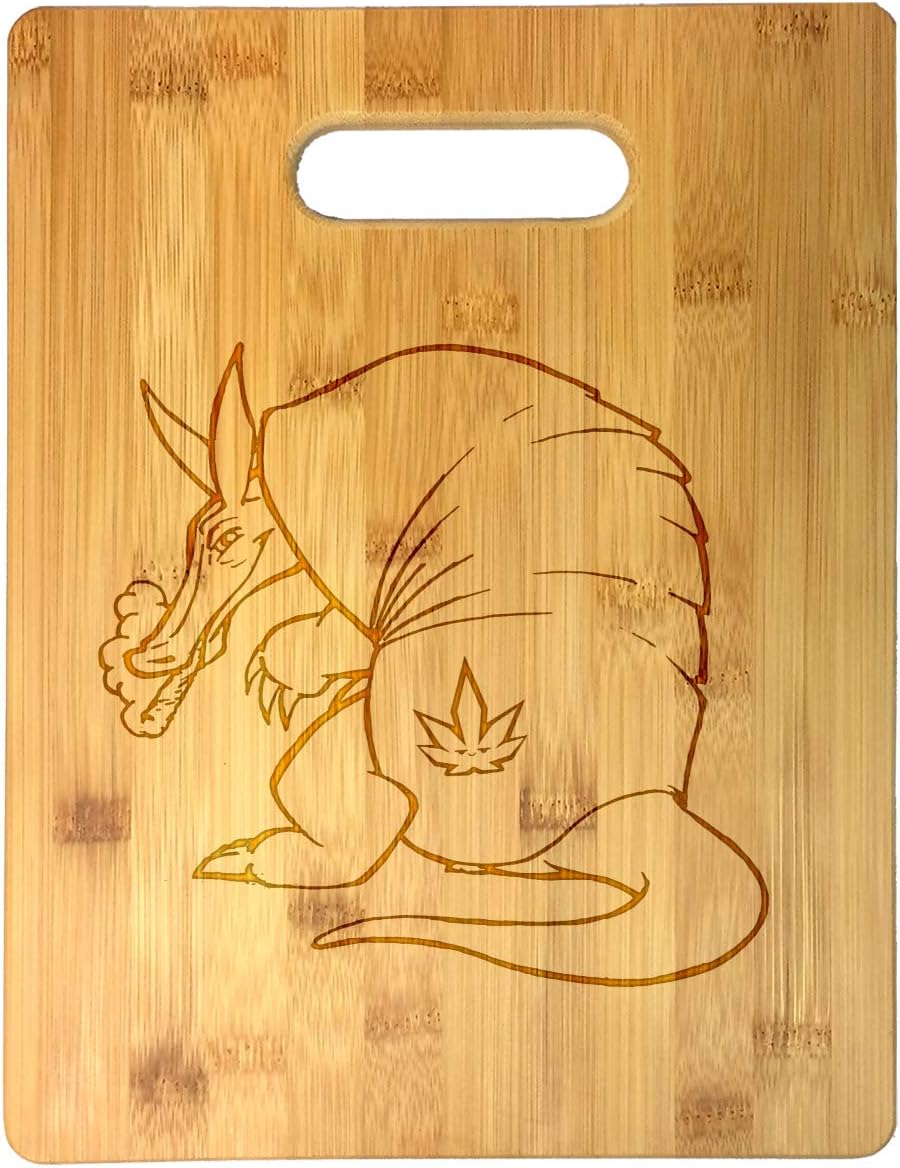 Pot Smoking Pals Bamboo Cutting Board 11" x 8.5" x 3/8" Weed Pot Leaf - Wedding, Housewarming, Anniversary, Birthday (Unicorn)