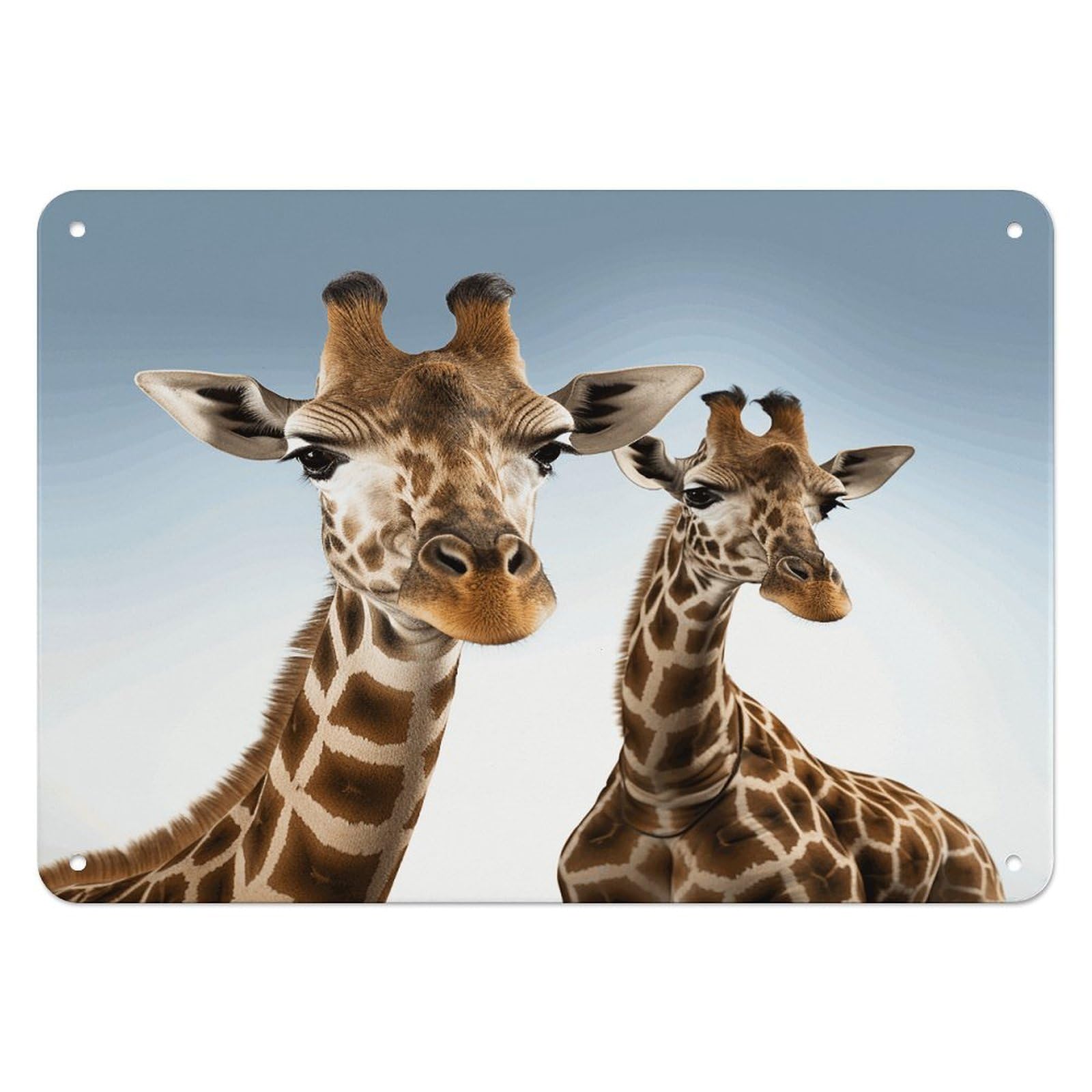 Fekiloot Style Necks Of Giraffe Wall Decor Iron Painting Metal Sign