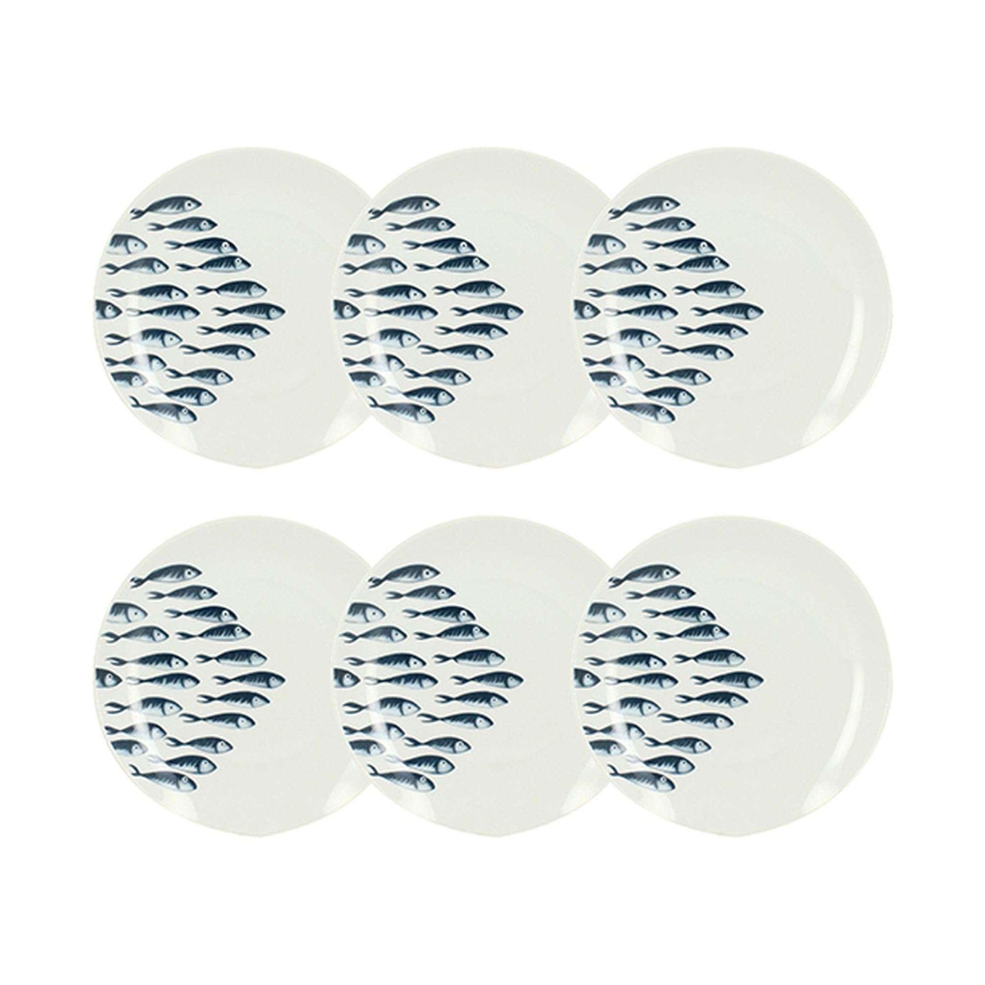 NOVASTYL - Lot6 assiettes à dessert pescare 20cm en porcelaine blanche - 2614852