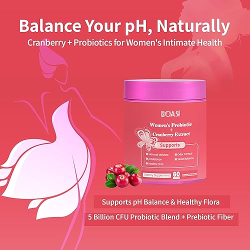 Miniatura 4 de Boasi Viginal - Probióticos para mujeres con equilibrio de pH, gomitas probióticas para mujeres, gomitas de equilibrio femenino, probióticos de
