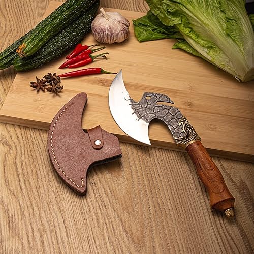 Miniatura 4 de Cuchillo de deshuesar, cuchillo de filete forjado a mano, cuchillo curvado de 5.5 pulgadas con mango de palisandro, cuchillos de chef multiusos para