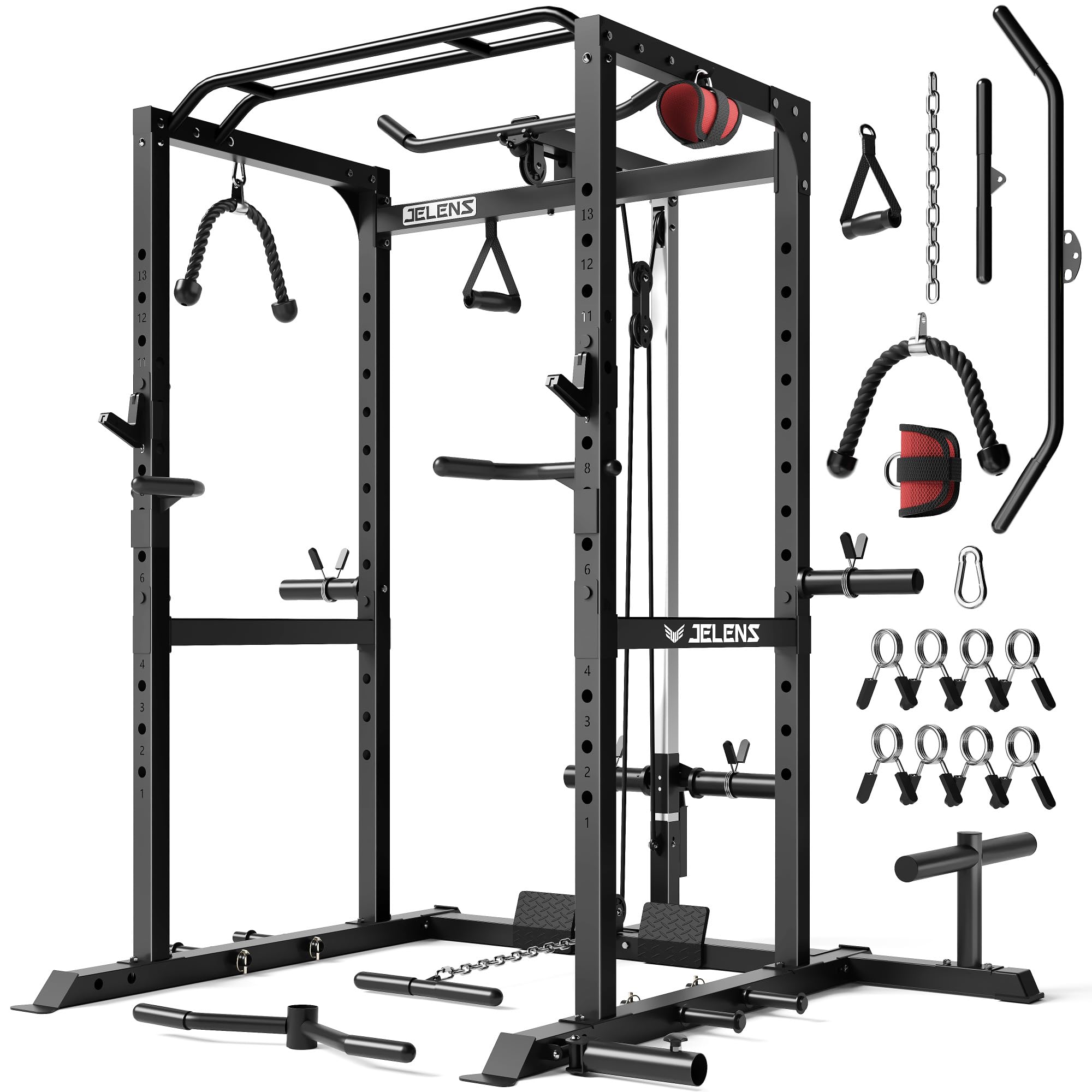 JELENS Power Cage - 2000LBS Home Gym Rack -29