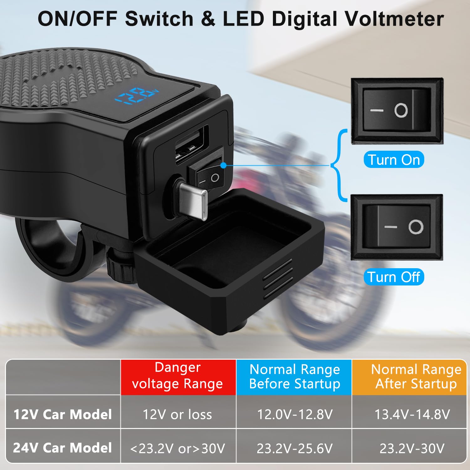 Chargeur De Téléphone Pour Moto, Chargeur USB Pour Moto - Adaptateur