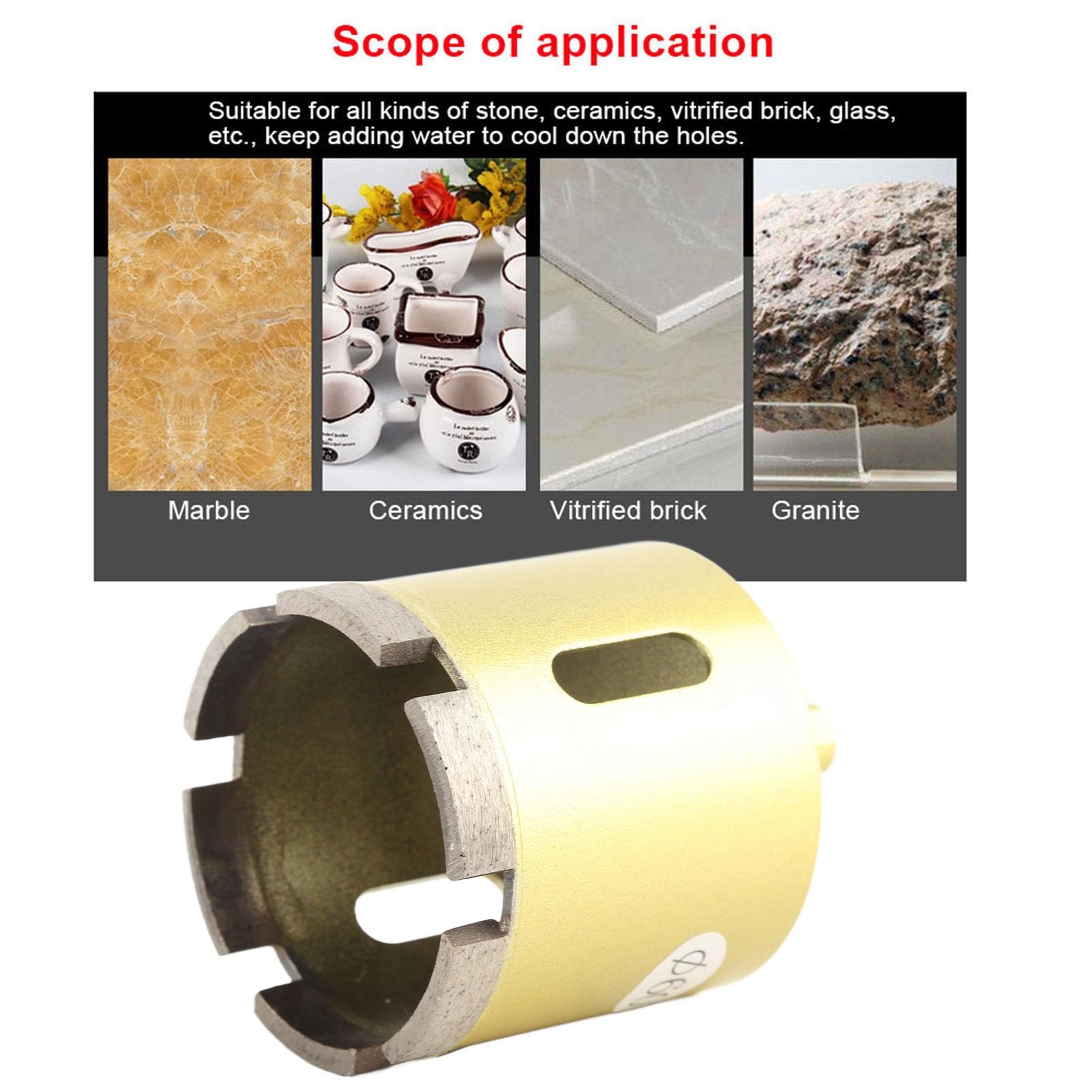 Forets Diamantés,Scies-Cloches à Âme Creuse Triangulaire Pour Percage Sur Les Carreaux Beton Brique Verre Marbre Et Ceramique 40mm 96379445