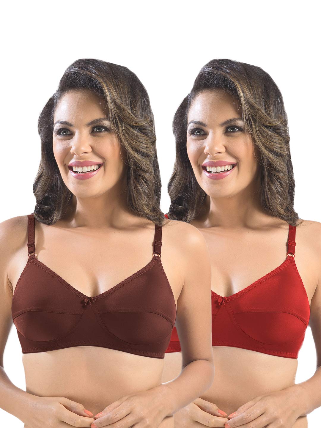 sonari Womens Cotton Everyday Bra | Non Padded, Wire Free, Comfortable Bra with Seamed Cups | Medium Coverage, Hook and Eye Closure for Everyday Wear | Adjustable Strap for a Customized Fit - Loreal-picture-17