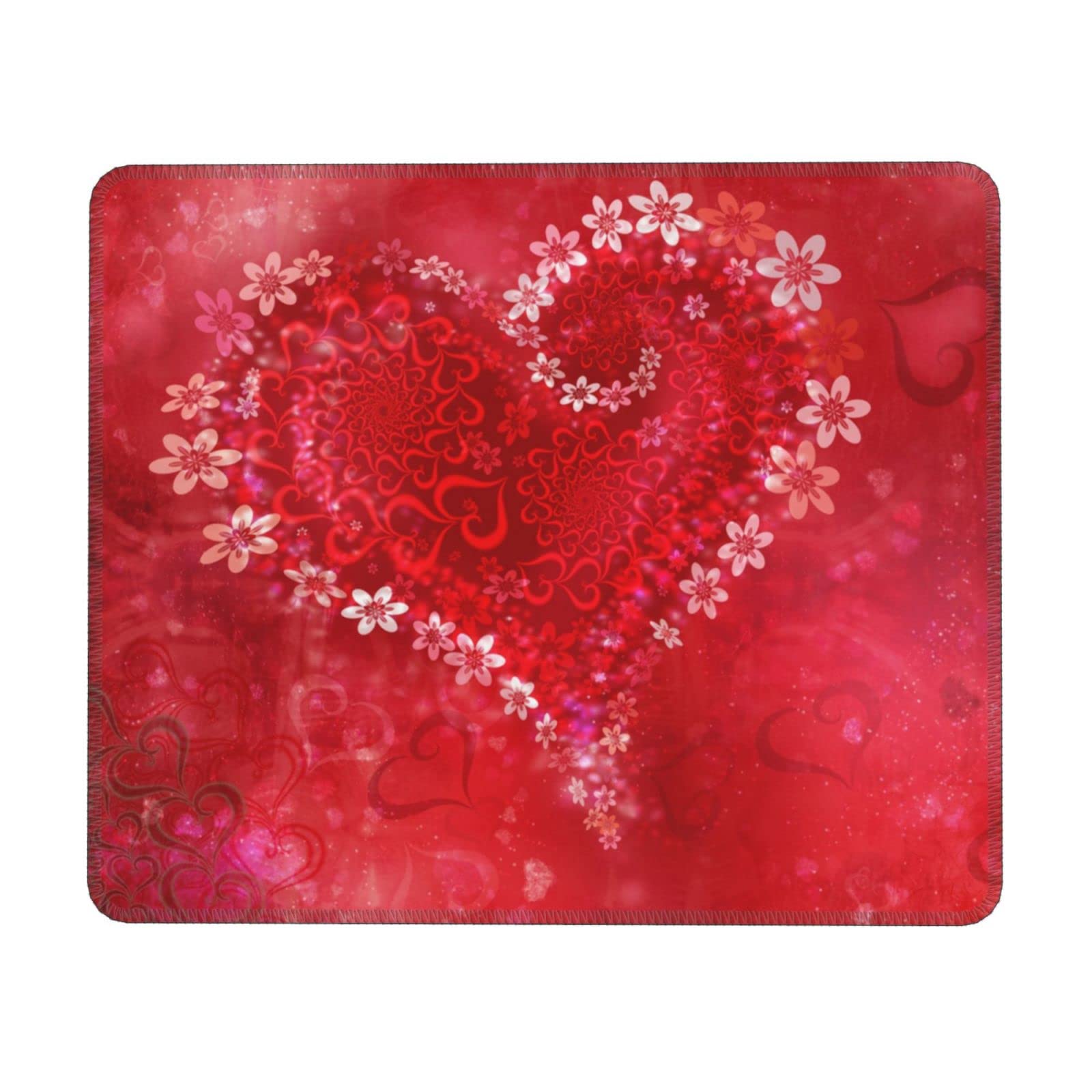 Tapis de souris fleur et cœur pour un bureau d'ordinateur stylé et étanche - 8