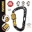 Rhino Produxs 12kN (2697 lbs) Heavy Duty Carabiner Clips, for Securing Pets, Outdoor, Camping, Hiking, Hammock, Dog Leash Harness, Keychains