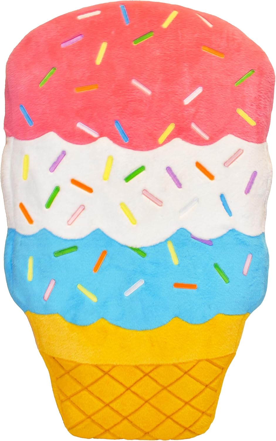 Triple Scoop Ice Cream Inflatable Floor Pillow, Kids' Soft and Cozy Floor Seat, Colorful Room Décor for Bedroom or Playroom, Girls & Boys Ages 3+