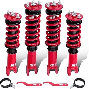 BFO Coilovers for Honda S2000 2000-2009, Height Adjustable Coilovers Suspension Kit, Preset Damping Shock Absorber Struts, Lowering Kit Red