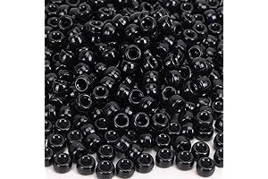 1200 Pieces Kandi Beads Pony Bead Set Black Beads for Hair