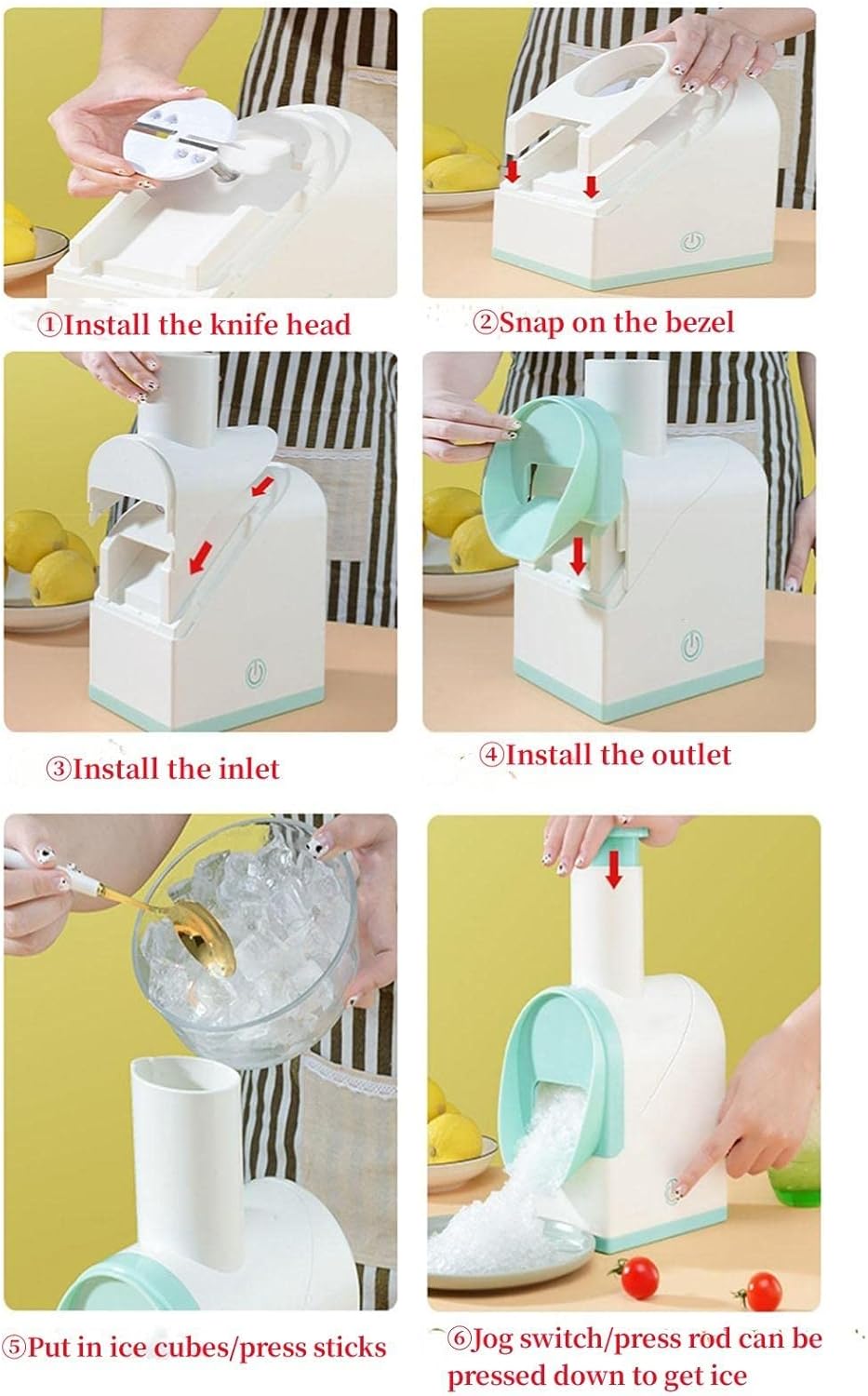 Afbl Shaved Ice Machine Set Is Easy To Use, and Can Be Used To Make Various Food and Drink, Seafood Preservation, Suitable for Various Places