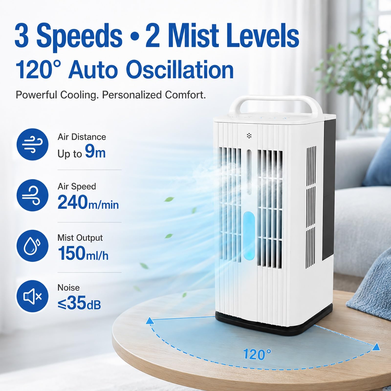 Enfriador de Aire evaporativo, Enfriador de pantano portátil