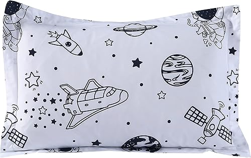 Miniatura 4 de MAG Juego de sábanas espaciales de 3 piezas tamaño matrimonial, con base blanca, microfibra súper suave, para niños, adolescentes, niños y amantes