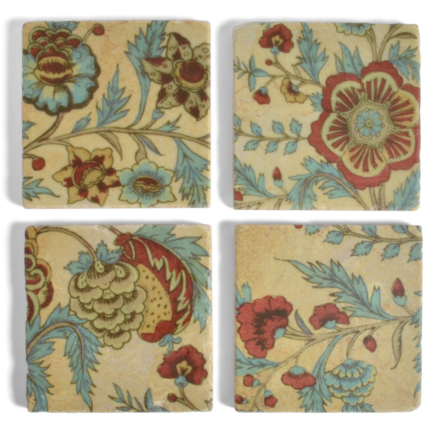 Studio VertuFlora Indienne Marble Coasters, Set of 4