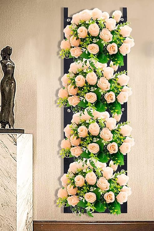 Bundera Blume Çiçeklik Bahçe Balkon Bitki Çiçek Saksı Standı Rafı Keçe Balkon Teras 4 Bölme Asılı Saksı