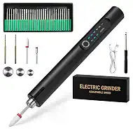 Cordless Engraving Pen Rechargeable USB-C, 3 Speed Portable Engraver Tool for Metal Wood Glass Ceramic, 30 Bits DIY Engraving Kit for Beginners Artists, Personalized Gift for Crafts Jewelry Making | 3-speed cordless engraver pen with USB-C rechargeable design, compatible with metal, wood